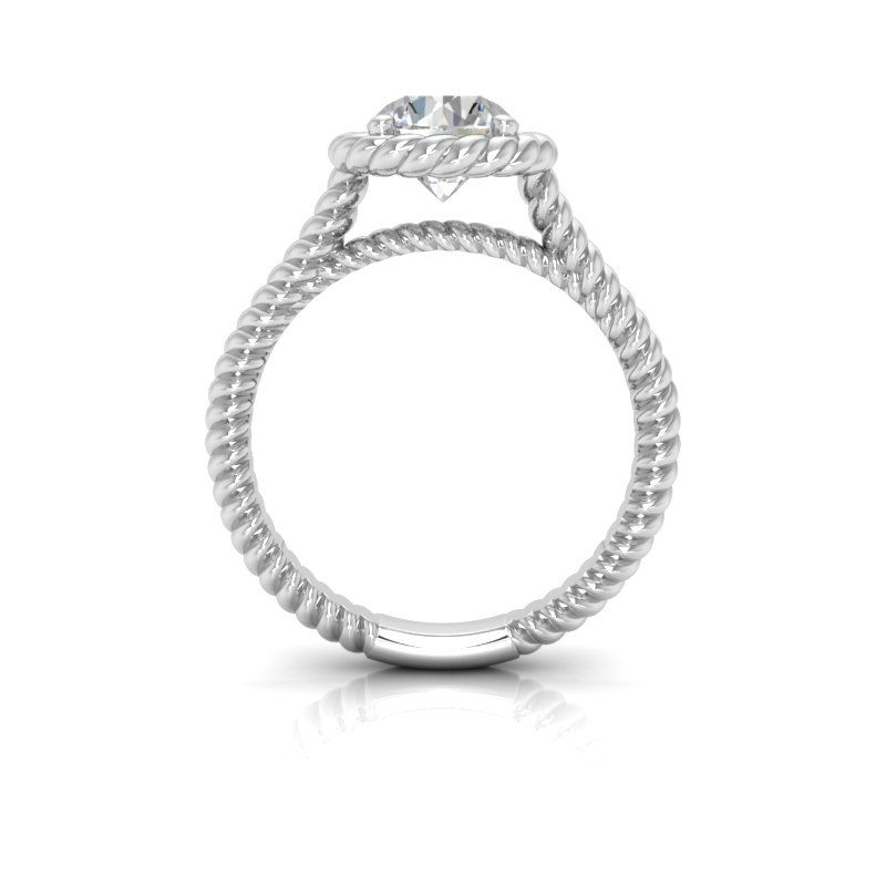 Thumbnail: Ladies White Gold Platinum Round Diamond Solitaire Engagement Set ENS2263-75-A