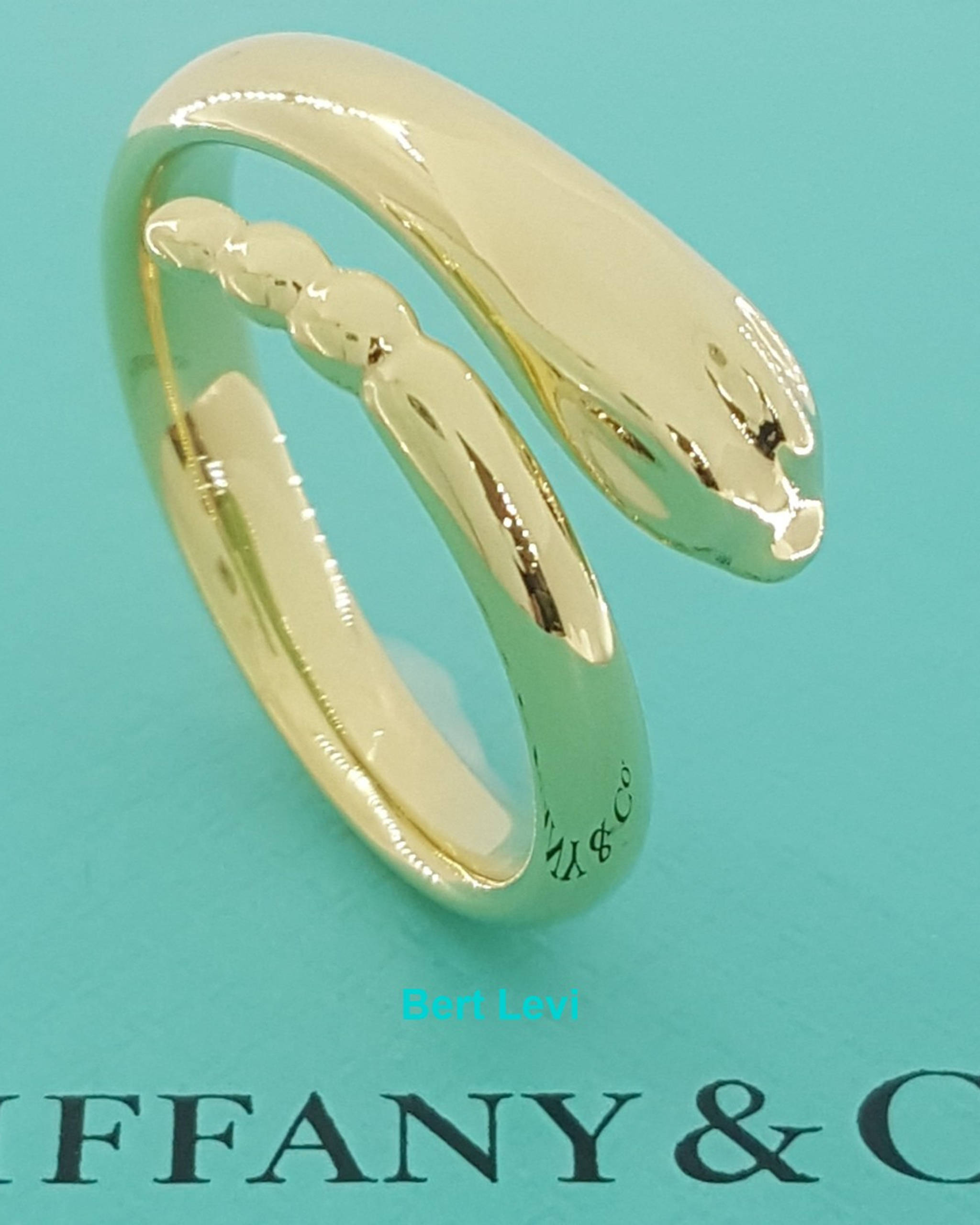 Tiffany & Co Elsa Peretti Snake Ring 18K Yellow Gold 6.2 Grams