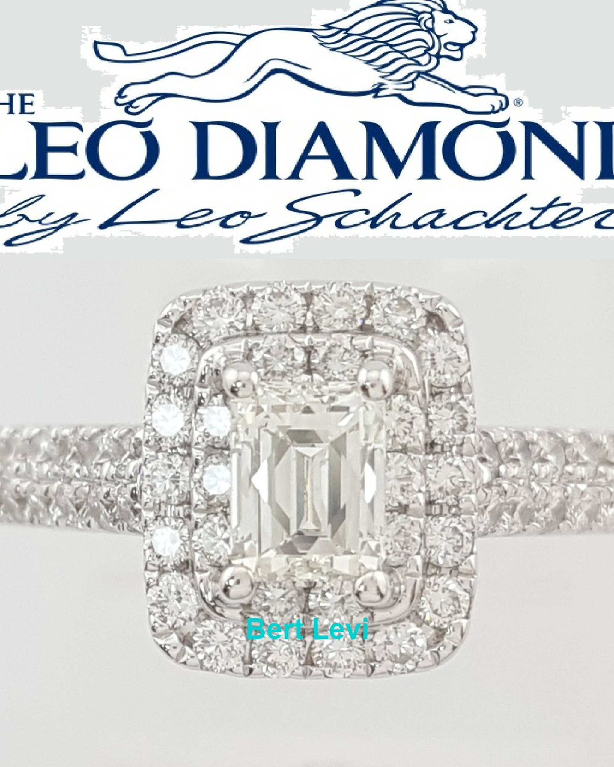 The Leo Emerald Diamond Double Halo Engagement Ring 1 ct 14K White Gold Rtl $5K