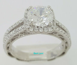 Verragio Venetian 5007CU 18K White Gold Halo Semi-Mount Engagement Ring 0.40 ct