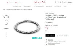 Danhov Eleganza ZB100 Braided Wedding Band Ring 18k White Gold 2 mm Rt $2,000