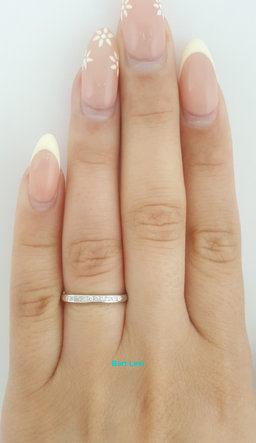Vintage Single Cut Diamond Channel Set Wedding Band 0.1 ct 2.2 mm 18k W Gold