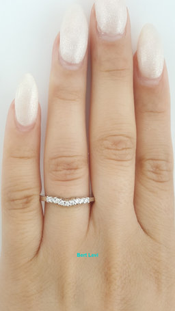 Round Diamond Curve Wedding Band 0.15 ct 14k White Gold 2.5mm 3 Grams
