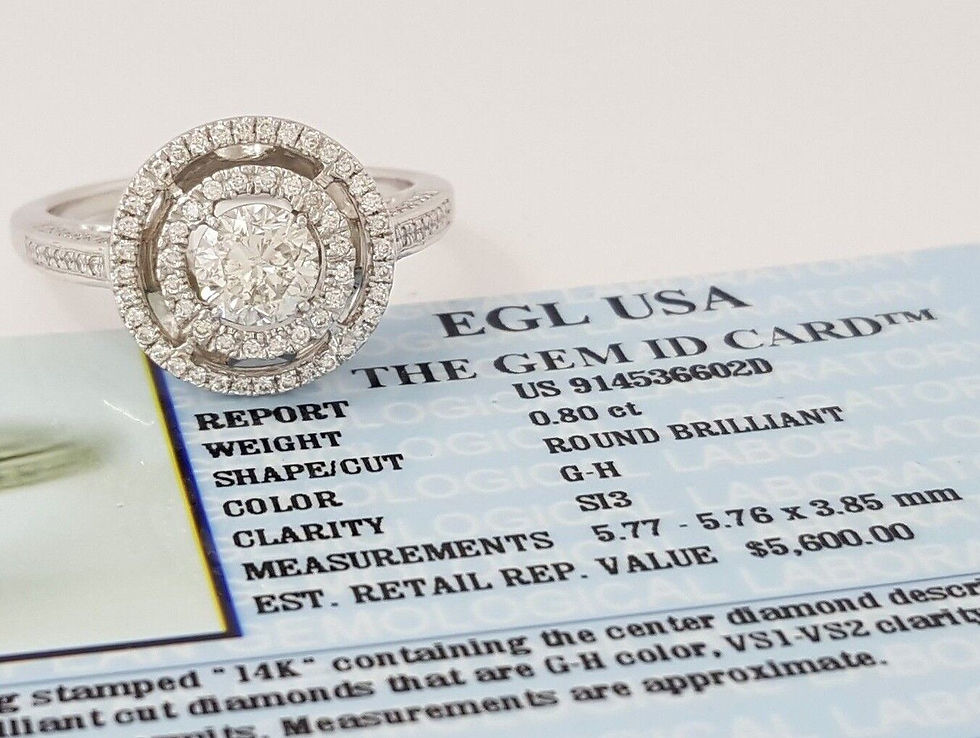 1.40 ct 14K White Gold Round Diamond Halo Engagement Ring EGL-USA Rtl $5,600