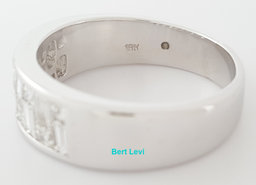 Invisible Set Princess Baguette Diamond Wedding Band Ring 1.35 ct 18k Gold