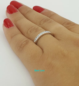 Vintage Tiffany & Co Platinum Half Circle Diamond Wedding Band Ring 0.25 ct