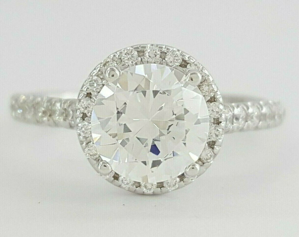 Uneek USM08RD-7RD Halo 14K White Gold Semi-Mount 0.37 ct Engagement Ring