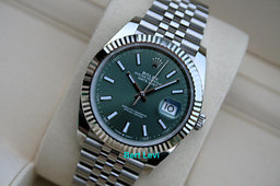 ROLEX 126334 DATEJUST 41MM WATCH MINT GREEN DIAL JUBILEE