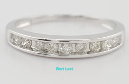 Diamond Channel Set Wedding Band Ring 0.15ct 3 mm 14k Gold