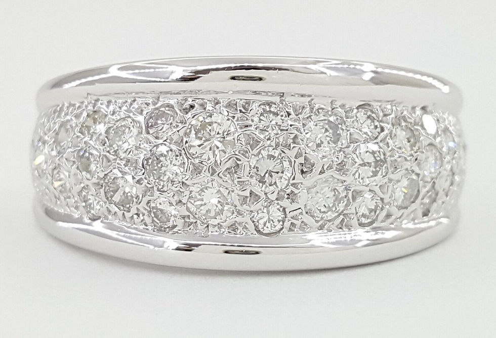 Diamond Pave Ring 1 ct 14K White Gold 10mm