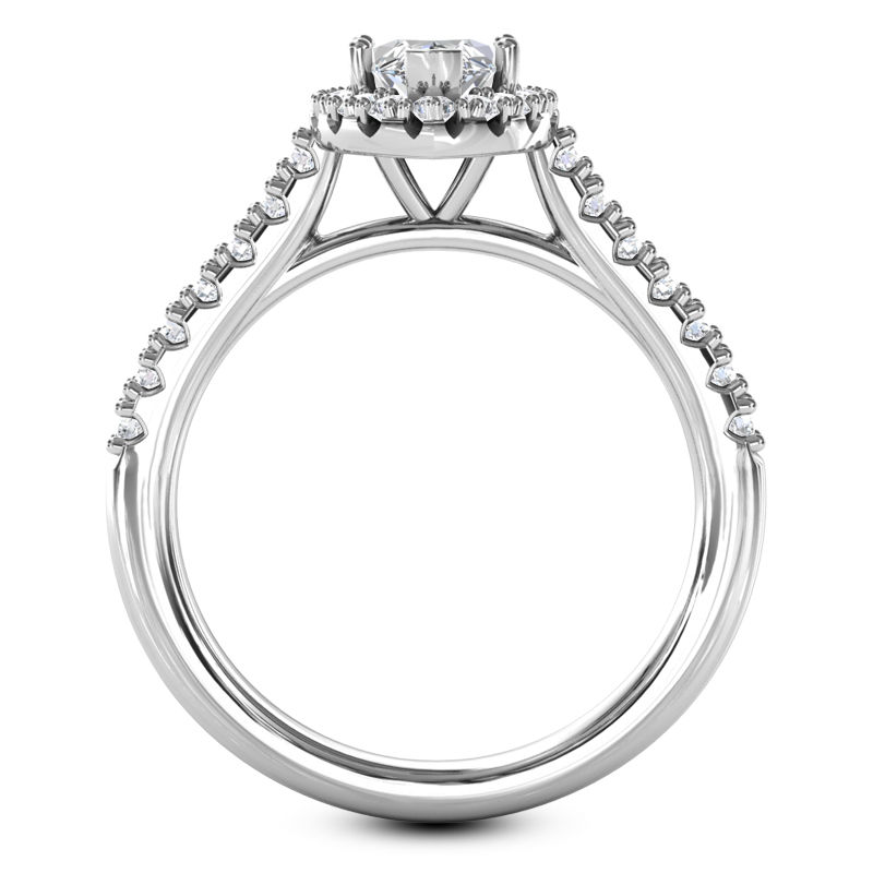 Thumbnail: Ladies White Gold Platinum Marquise Diamond Halo Engagement Ring ENR9416-10x5