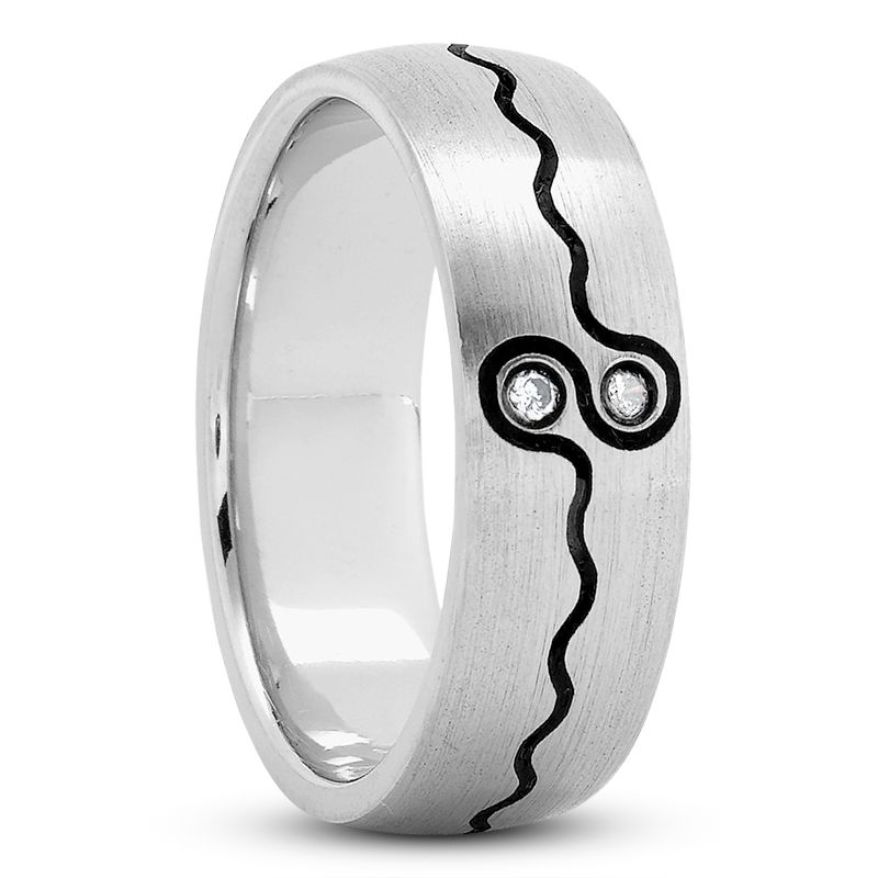 Ladies 14KT White Gold Platinum Traditional Wedding Band DB1248