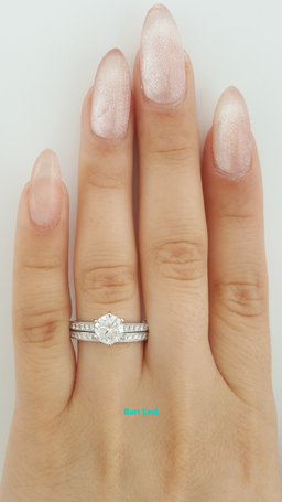 Round Brilliant Diamond Engagement Ring Set 1.36 ct 14k White Gold Retail $8K