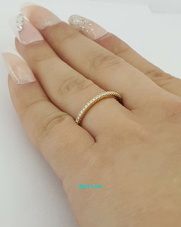 14K Yellow Gold Half Circle Round Diamond Wedding Band 0.15 ct 1.7mm Rtl $895