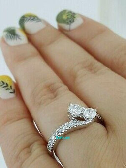 Ever Us Two-Stone 0.75 ct 14K White Gold Round Brilliant Diamond Engagement Ring