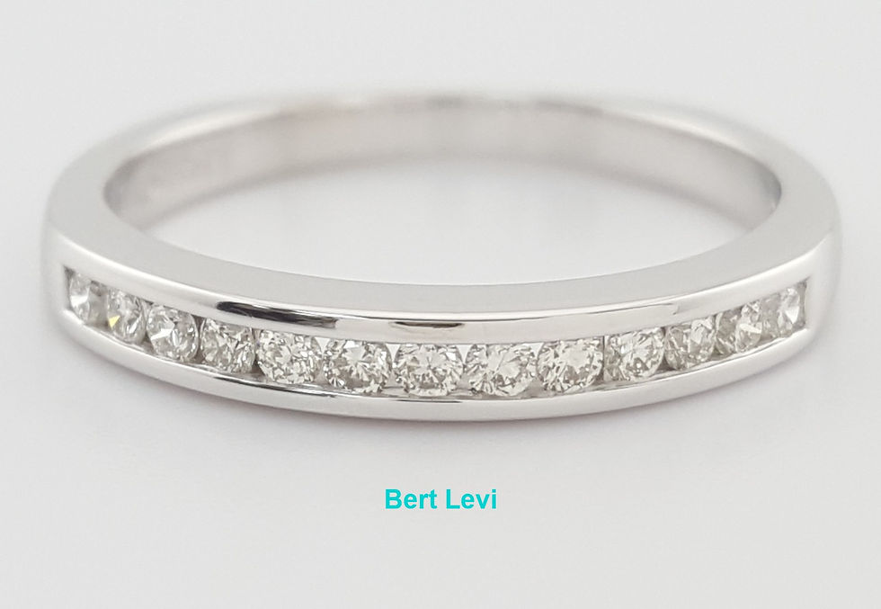 Thumbnail: Round Diamond Channel Set Wedding Band Ring 0.2 ct 2.6mm 14k White Gold