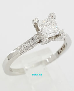 Tacori Simply Princess Cut Diamond Engagement Ring Platinum 0.8 ct GIA Rt $7,150