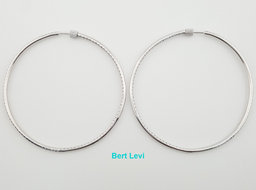 Inside Out Hoop Diamond Earrings 2 ct 14k White Gold 2.45" 14.7 Grams Rtl $6K