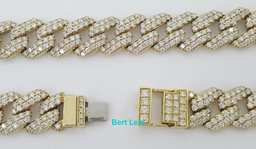 Cuban Diamond Chain Necklace 75.6 Grams 25.7 ct 14K Yellow Gold 11.5 mm 22" Long