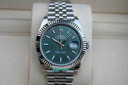 ROLEX 126334 DATEJUST 41MM WATCH MINT GREEN DIAL JUBILEE