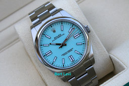 ROLEX 124300 OYSTER PERPETUAL WATCH TIFFANY BLUE DIAL CPO