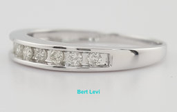 Diamond Channel Set Wedding Band Ring 0.15ct 3 mm 14k Gold