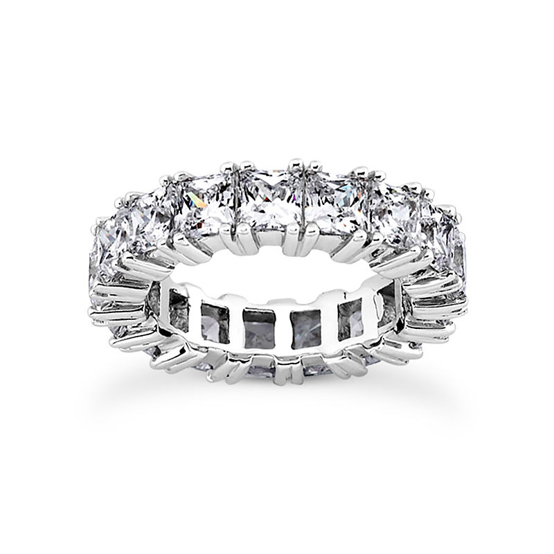 Ladies 14KT White Gold Platinum Eternity Wedding Band EWB181-3.5-4