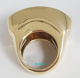 Vintage David Webb Enamel 18K Yellow Gold Statement Ring 31.6 Grams