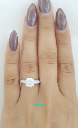 Tacori Three 3-Stone Round Semi-Mount Engagement Ring 0.24 ct Platinum Rt $5,120