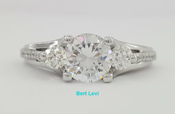 Simply TACORI 2633RD65 18k 3-Stone Semi-Mount Engagement Ring 0.50ct Rtl $4,580
