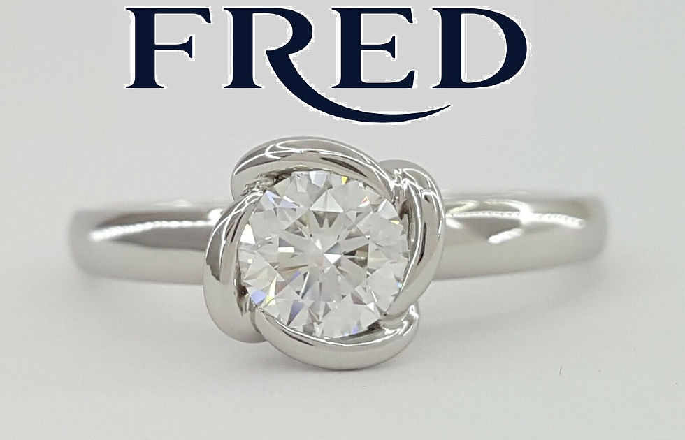 Fred of Paris Fleur Celeste Platinum 0.52ct Round Diamond Engagement Ring E/VVS2