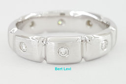 Men's 14k White Gold 0.32 ct Round Cut Diamond Eternity Wedding Band Ring 6 mm