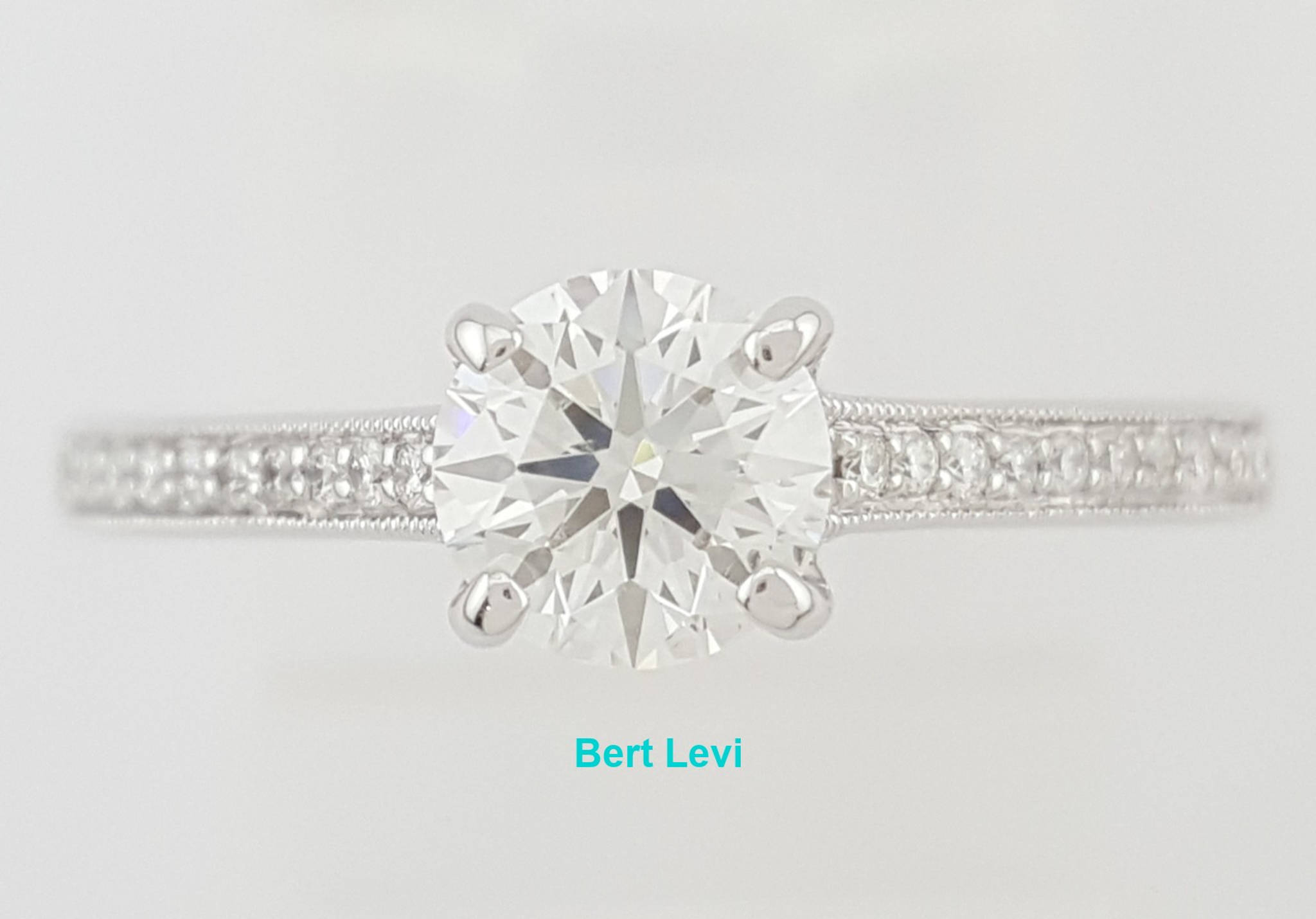 Jeff Cooper Round Brilliant Diamond Engagement Ring 0.87 ct 14K White Gold