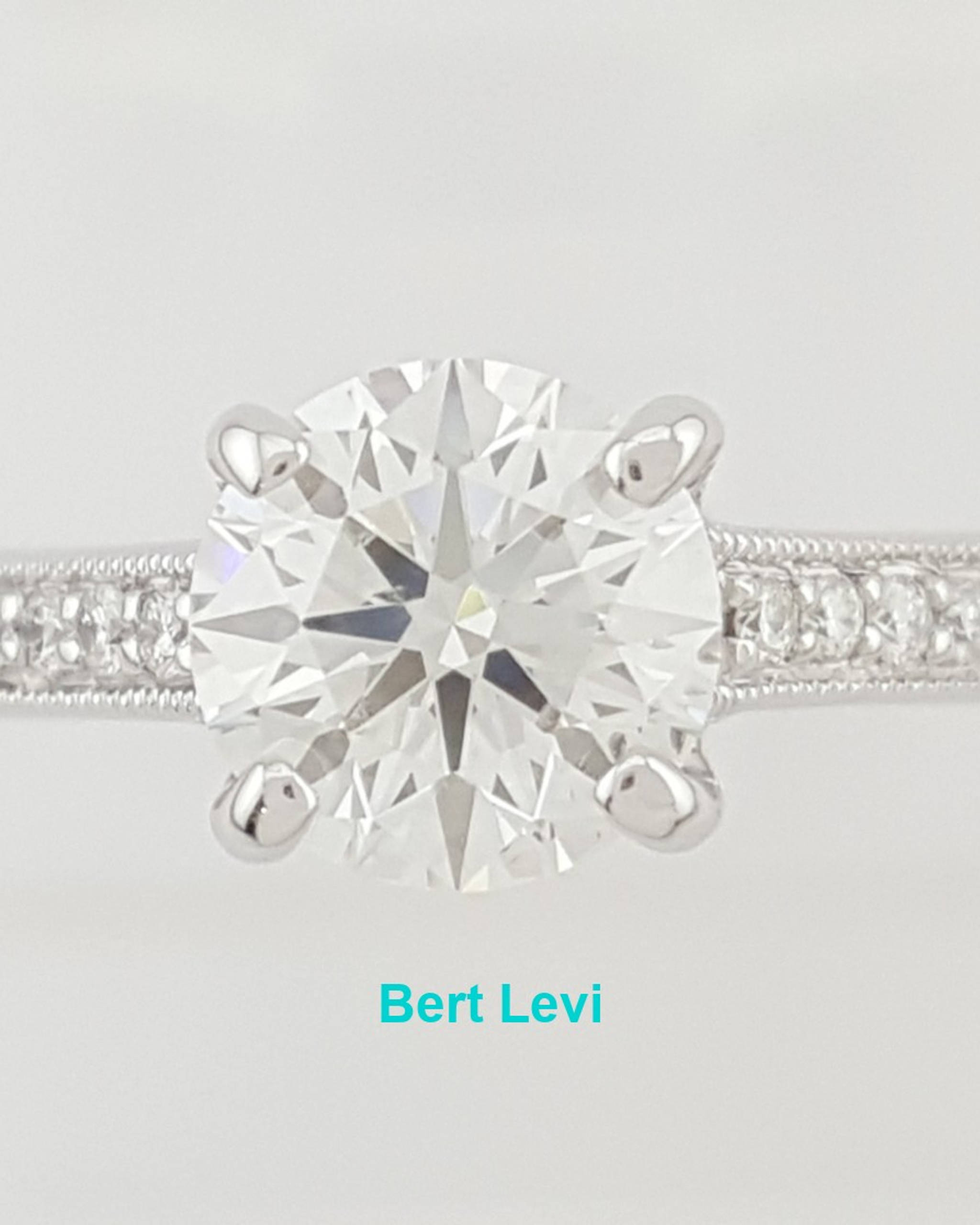 Jeff Cooper Round Brilliant Diamond Engagement Ring 0.87 ct 14K White Gold