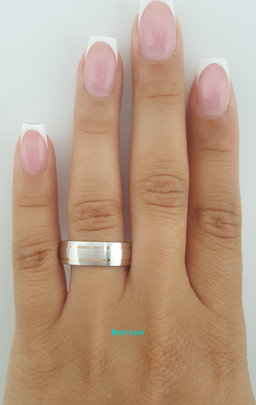 Men's 14k White Rose Gold Wedding Band Ring 6.5 mm 7.8 Grams Size 10