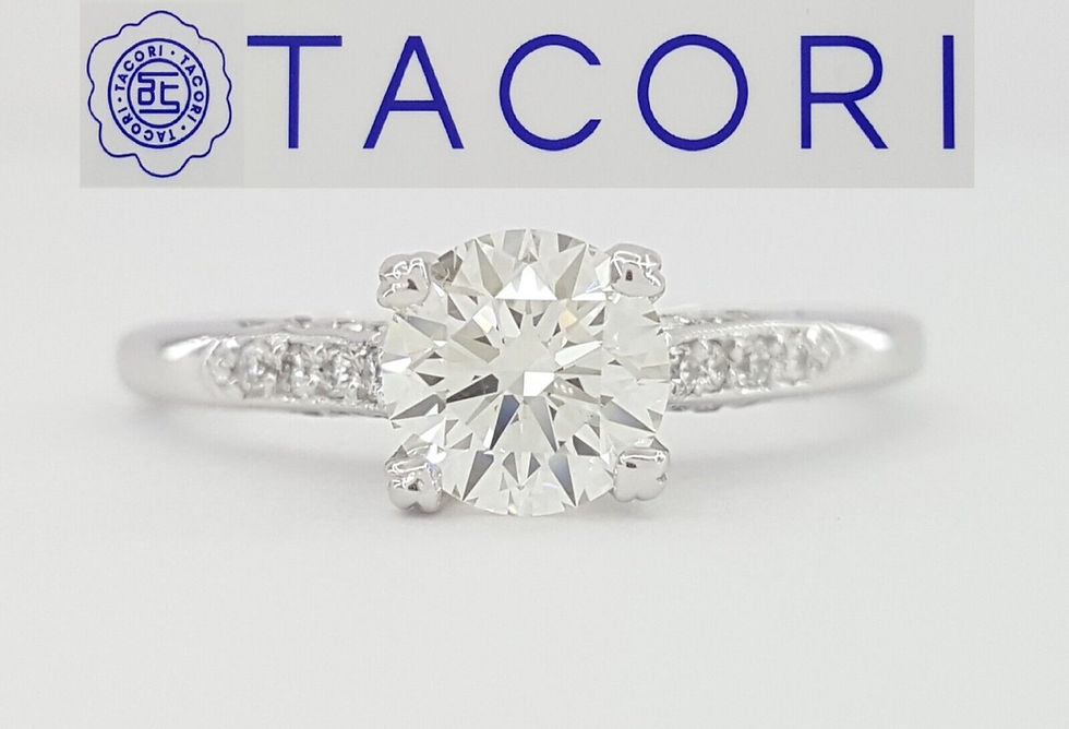 Simply TACORI 0.78 ct Round Diamond Engagement Ring 18k White Gold GIA Rtl $8K