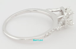 Emerald Cut Diamond Halo Engagement Ring 0.82 ct 14K White Gold Retail $3495
