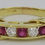 Thumbnail: 0.50 ct 18K Yellow Gold Red Ruby & Round Cut Diamond Wedding / Fashion Ring