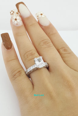 TACORI 1.65 ct Emerald Radiant Cut Platinum Semi-Mount Diamond Engagement Ring
