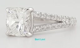 Cushion Brilliant Cut Diamond Split Shank Engagement Ring 2.52 ct Plat Rtl $35K