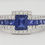 Thumbnail: Emerald Cut Blue Sapphire & Diamond Ring in 18K White Gold 2.45 ct Rtl $6,500