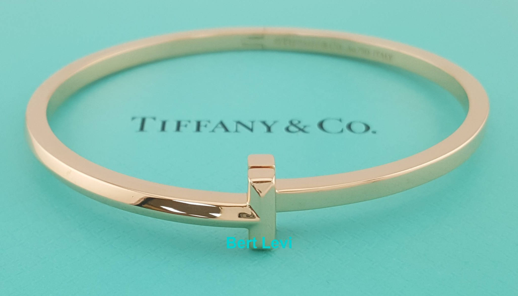 Tiffany & Co. T T1 18K Rose Gold Bangle Bracelet Medium 20.5 Grams Rtl $6,950