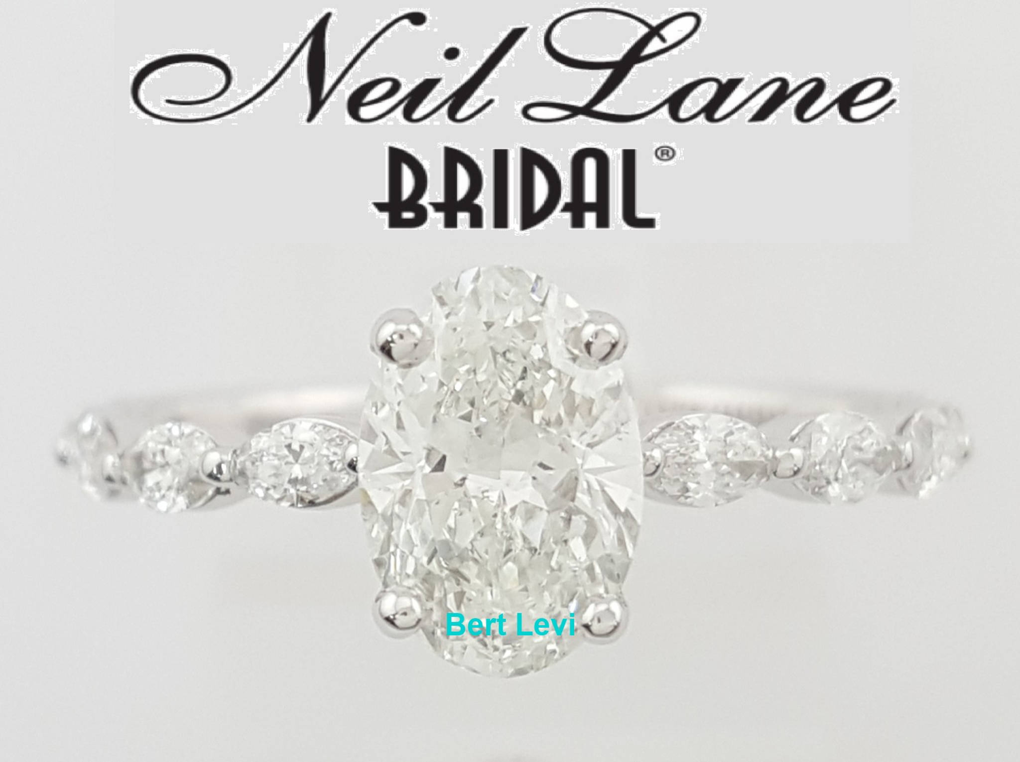 Neil Lane Oval Hidden Halo Engagement Ring 1.62 ct 14k White Gold Retail $8,999