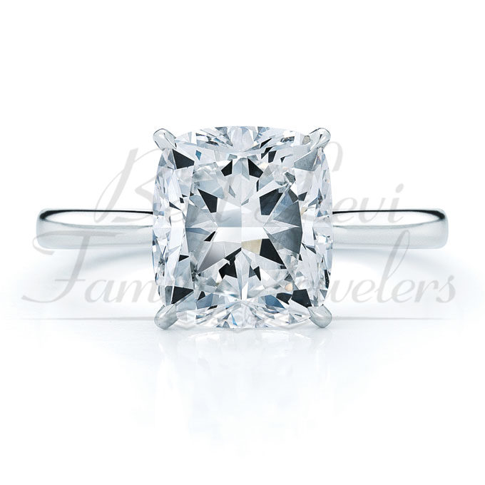 Diamond engagement ring on white background
