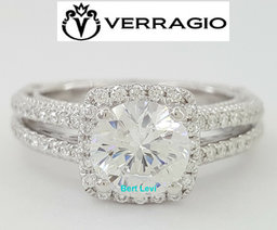 Verragio Venetian 5007CU 18K White Gold Halo Semi-Mount Engagement Ring 0.40 ct