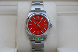 ROLEX 277200 OYSTER PERPETUAL WATCH 31MM RED CORAL DIAL