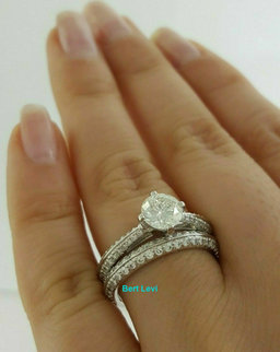 HOF Hearts on Fire Felicity Round Diamond Semi-Mount Ring 1.12 ct 18K Gold Set