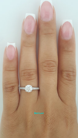 Jeff Cooper Round Brilliant Diamond Engagement Ring 0.87 ct 14K White Gold
