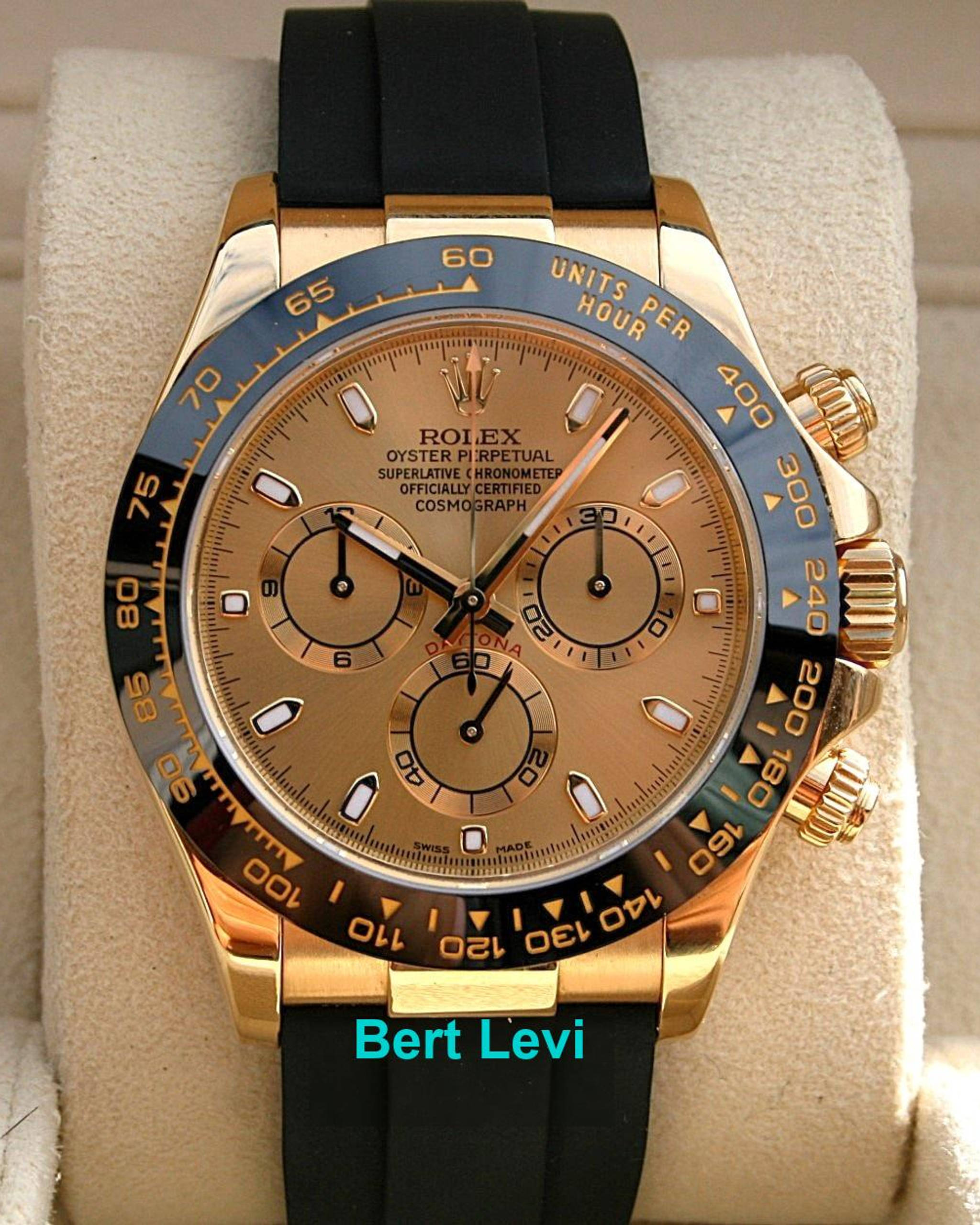 ROLEX 116518 DAYTONA 18K YG OYSTERFLEX COSMOGRAPH WATCH CPO
