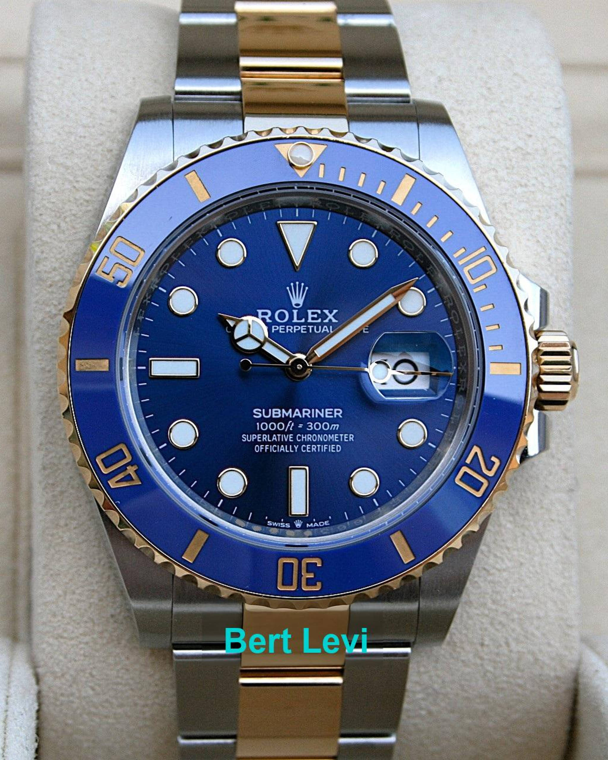ROLEX 126613 SUBMARINER WATCH 18K/SS 41MM BLUE